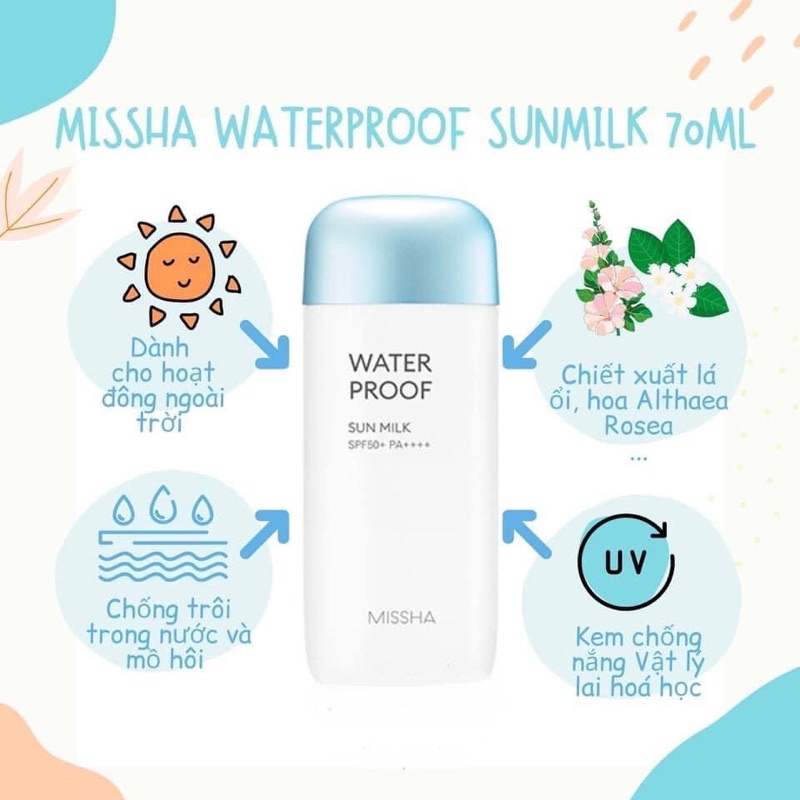 [ Hàng có sẵn ] Kem chống nắng Missha Soft finish sun milk SPF 50+/PA++++ 70m