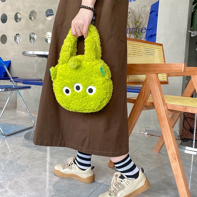 Túi Xách Tote Cỡ Lớn Hình Gấu Pooh/Dâu Tây Nhồi Bông Dễ Thương
