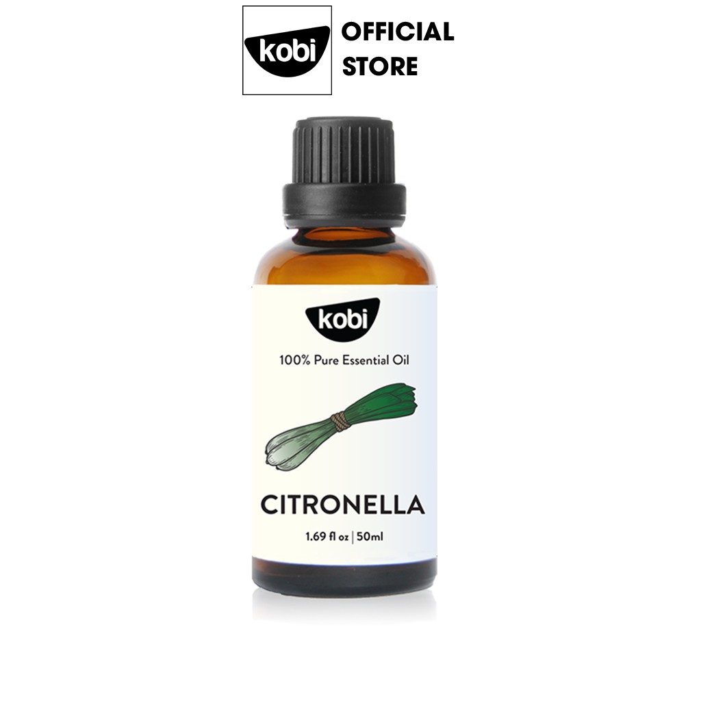 Tinh dầu Sả Java Kobi Citronella essential oil giúp khử mùi, thơm phòng, xua đuổi côn trùng hiệu quả - 50ml