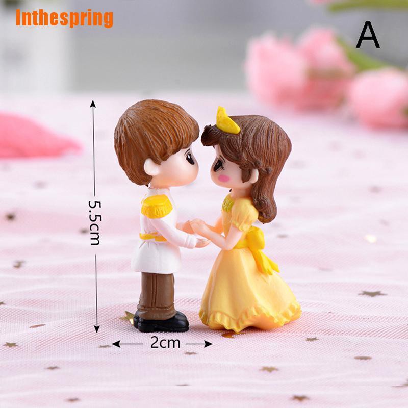 1 Bộ Tượng Công Chúa Hoàng Tử Mini Trang Trí Sân Vườn