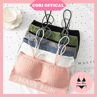 Áo bra 2 dây su trơn có đệm mỏng mềm mại thoáng mát - CORI Store