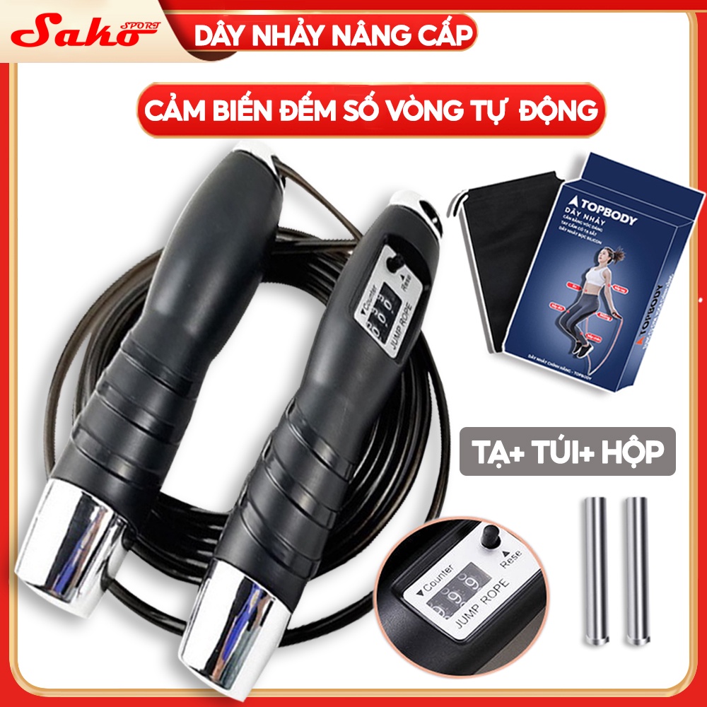 Dây Nhảy, Dây Nhảy Thể Lực Đàn Hồi 2.9m Có Cảm Biến Đếm Số Hỗ Trợ Luyện Tập Thể Dục Tại Nhà Sako Sport