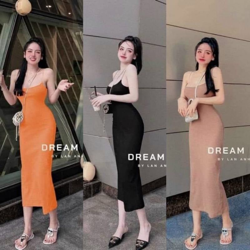 Đầm Thun Hai Dây Basic Dáng Dài Maxi Ôm Body Sexy