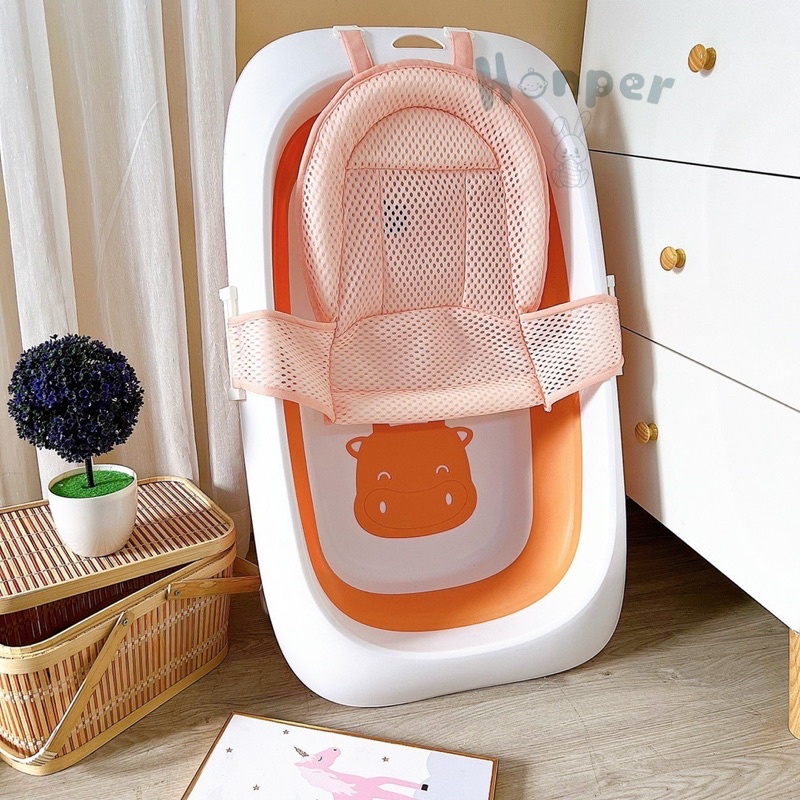 Chậu tắm gấp gọn có cảm biến nhiệt hình bò chính hãng Honper