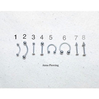 Khuyên môi mũi chân mày tai bằng thép y tế JOLLY xỏ khuyên piercing