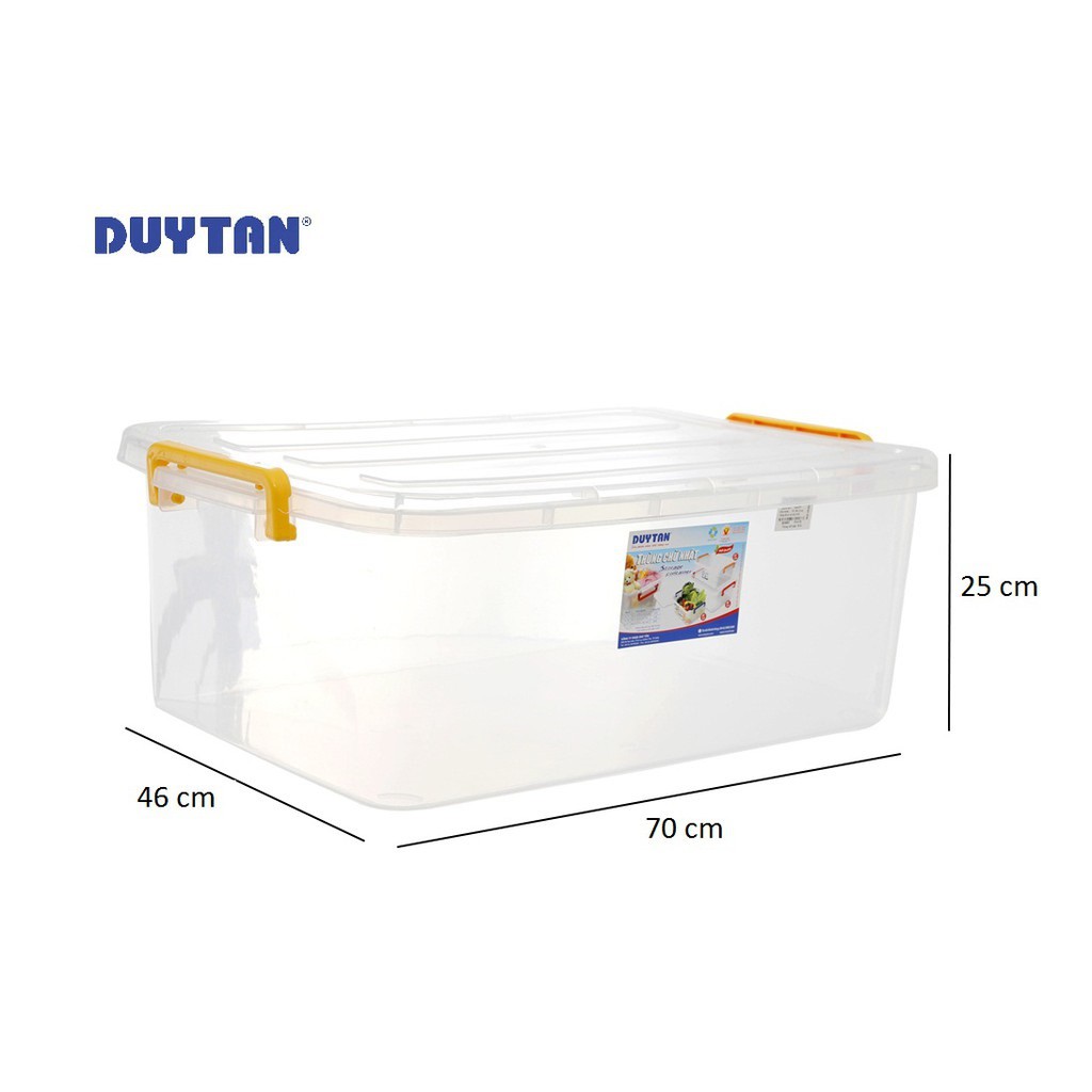 Thùng Nhựa Chữ Nhật Trong suốt Duy Tân 55 Lít - 67.6 x 45.7 x 25.4 cm- GIAO NHANH 1H