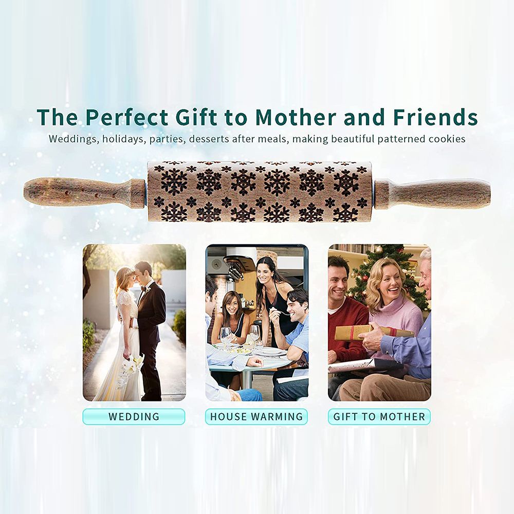 Cây Lăn Bột Làm Bánh Họa Tiết Giáng Sinh 3D Cho Người Lớn Và Trẻ Em