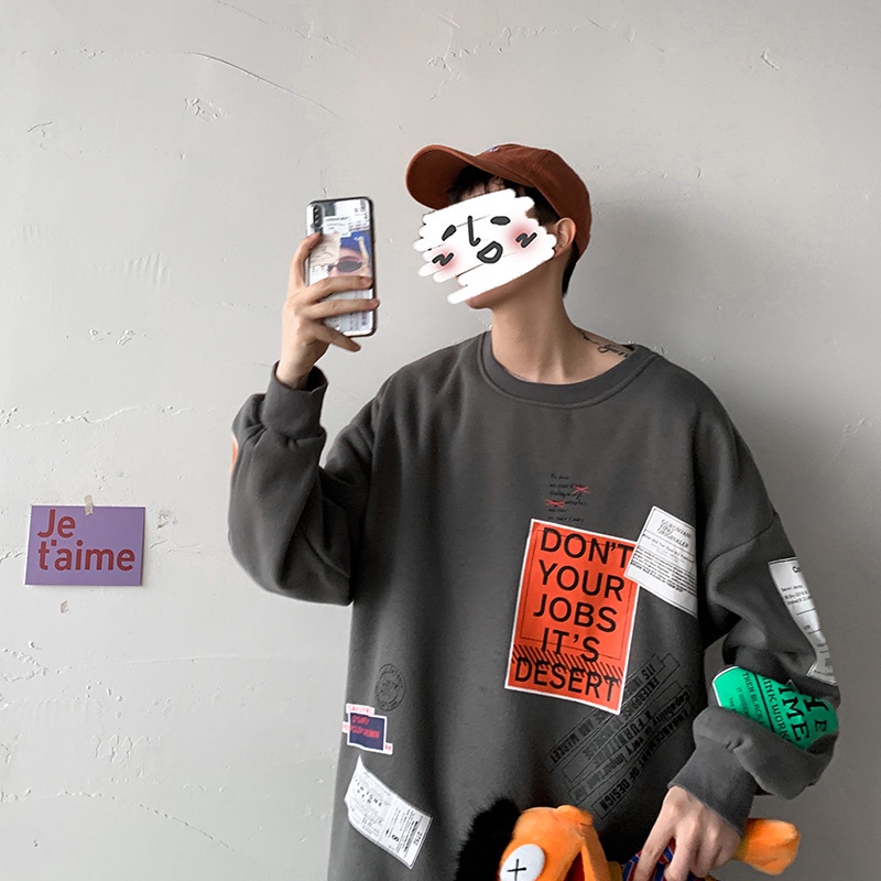 Ifnicefuture Áo hoodie Tay Dài Cổ Tròn In Chữ Thoải Mái Thời Trang Mới Nhất Cho Nam