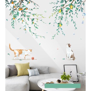 Decal dán tường Mèo dưới tán cây 2