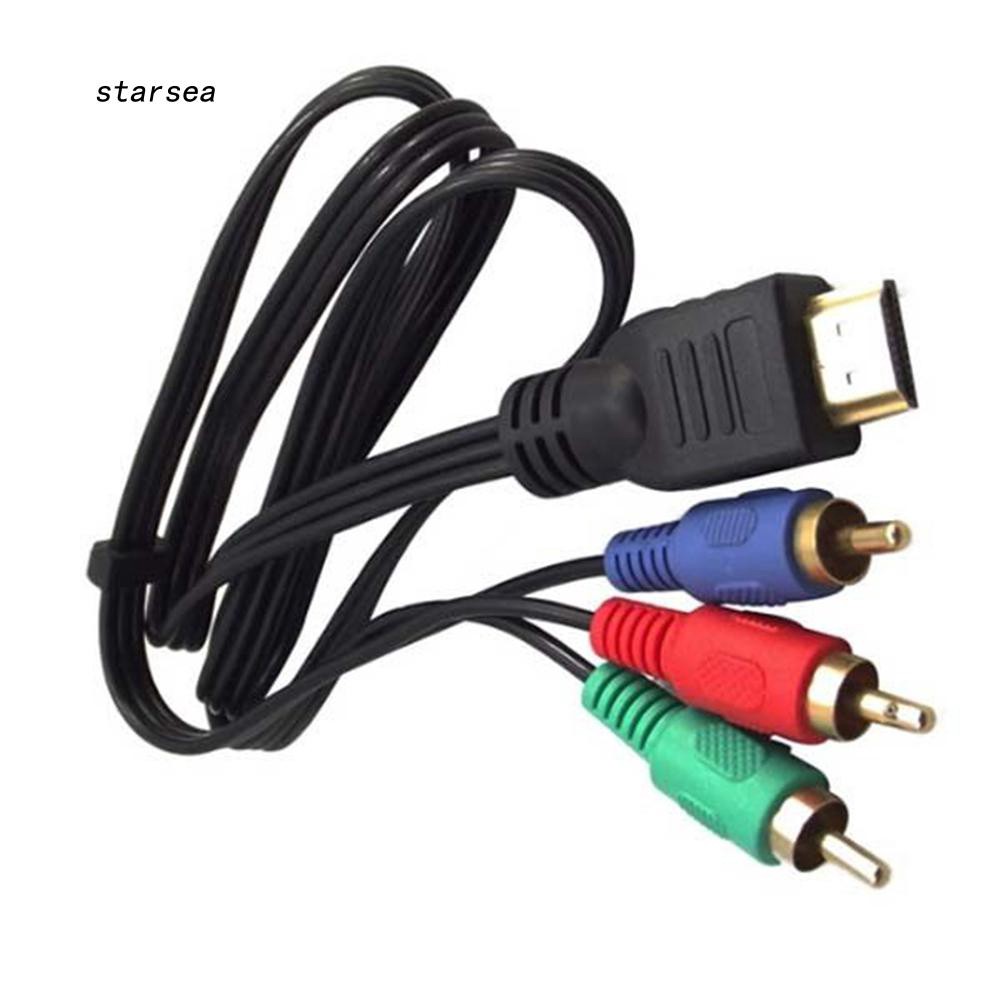 1 meter HDMI revolution to 3RCA adapter cable  HD to component cable for TV set-top box