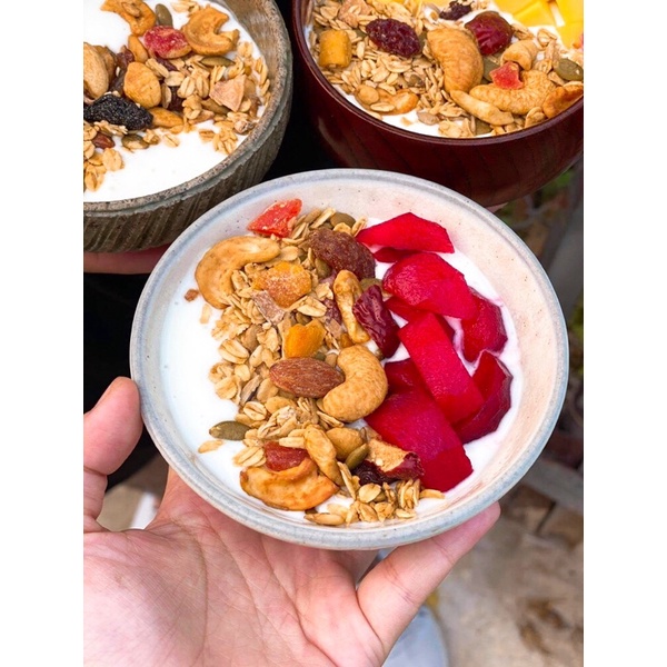 500g Granola nhà làm thêm 5 loại trái cây, nhiều hạt - Ngũ cốc dinh dưỡng - Mẩy Mẩy shop hạt dinh dưỡng