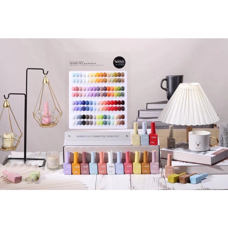 Sơn gel sansu set 60 màu tặng bẳng màu