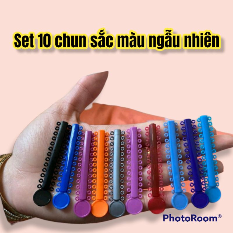 Set 10 thanh chun niềng răng sắc màu ngẫu nhiên