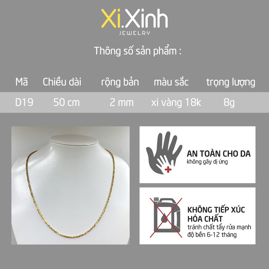 Dây chuyền xích nhỏ xi mạ vàng 18k - D19