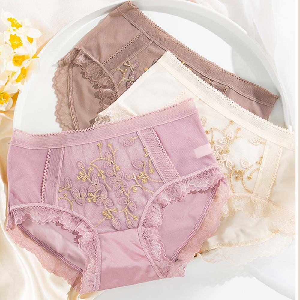 Quần Lót Cotton Satin Không Đường May Thoải Mái Thoáng Khí Cho Nữ