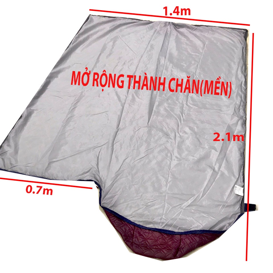 Túi ngủ văn phòng,du lịch,dã ngoại chần bông 3 lớp cao cấp Dầy Dặn kèm túi đựng