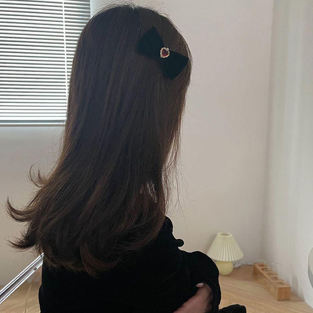 TWINKLE Kẹp Tóc Hình Nơ Đính Đá Phong Cách Vintage Thanh Lịch Dành Cho Nữ