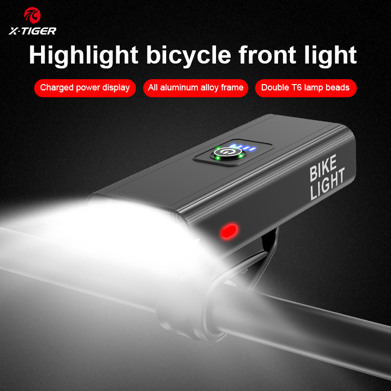 [Mã LIFEAUFEB giảm 10% tối đa 50K đơn 150K] Đèn Pha Xe Đạp X-TIGER Bóng LED Sạc USB Tiện Dụng