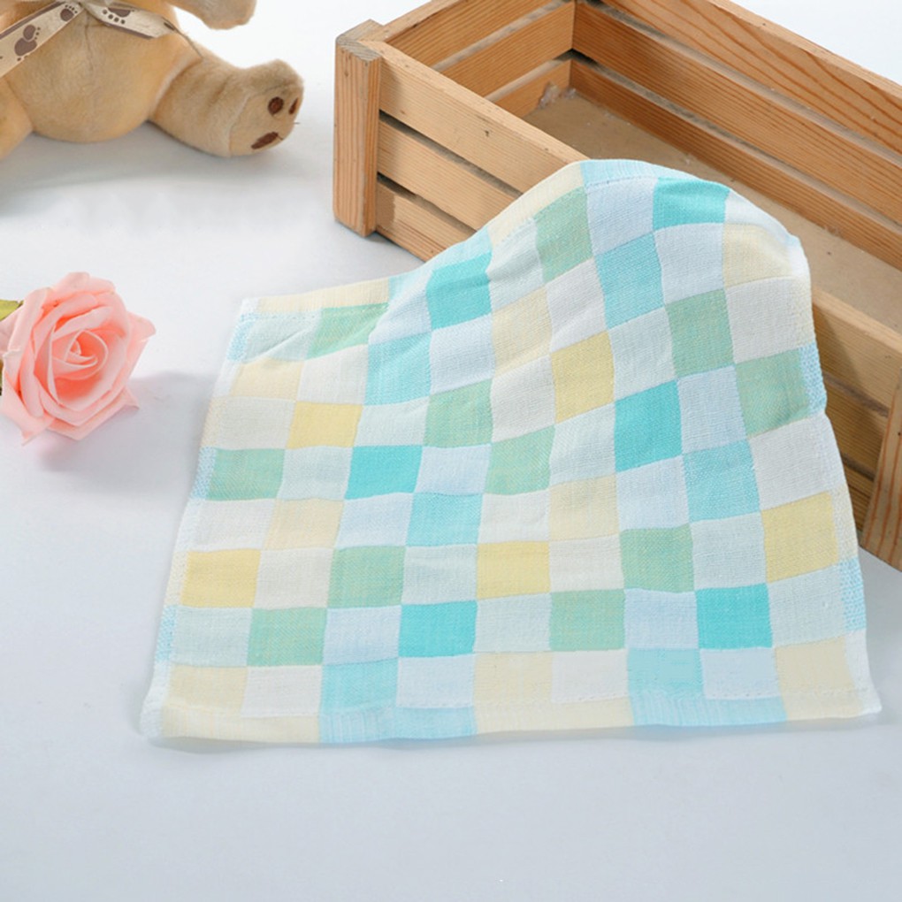 Khăn Kẻ Ô Vuông 28*28 cm Chất Liệu Gạc Cotton Đa Năng