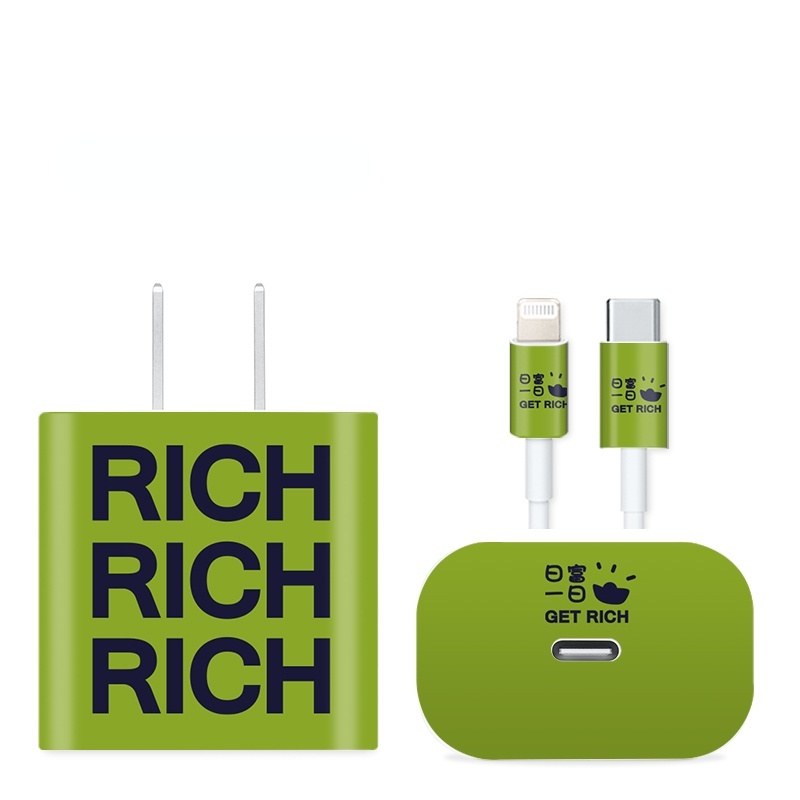 Miếng Dán Trang Trí Dễ Thương Cho Sạc iPhone 5w 18w 20w