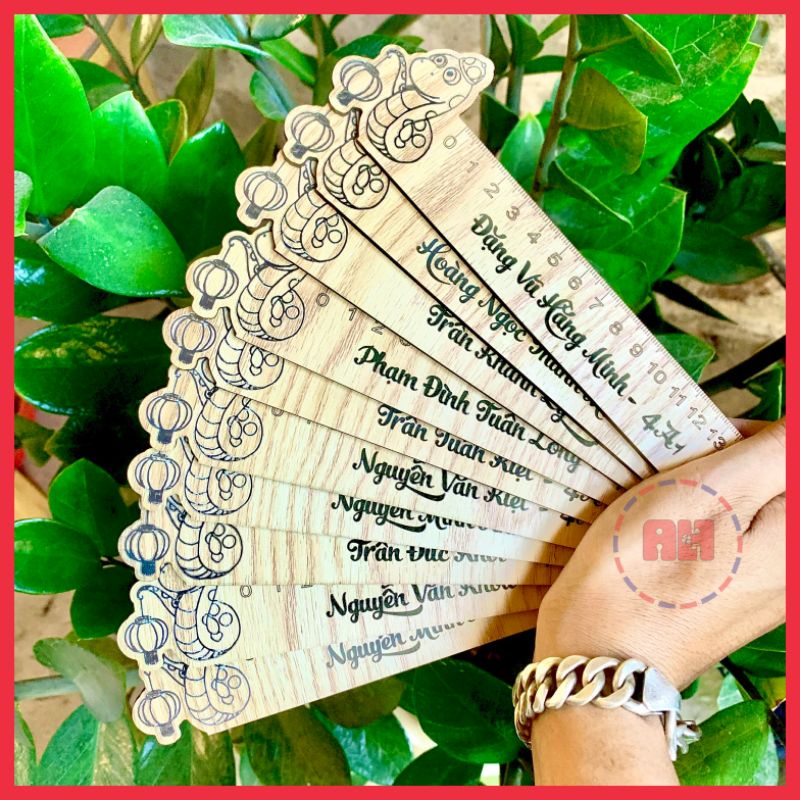 Thước kẻ gỗ khắc tên theo yêu cầu, thước hình thú dễ thương