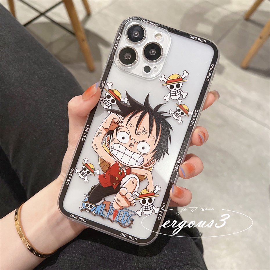 Ốp Điện Thoại Họa Tiết Luffy Dễ Thương Cho iPhone 13 12 11 Pro Max iPhone 7 8 Plus SE 2020 X XR Xs Max