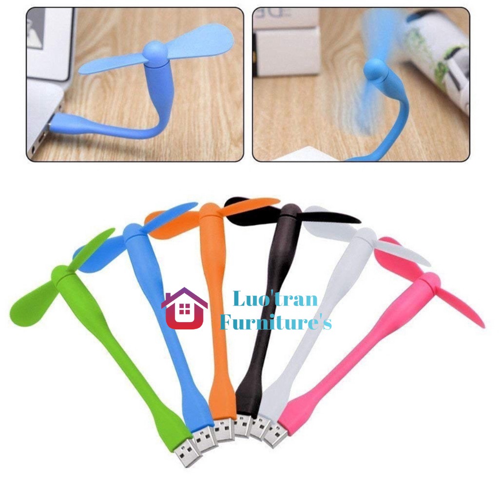 Quạt USB mini cắm máy tính laptop sạc điện thoại pin dự phòng có thể chỉnh hướng linh hoạt tiện dụng