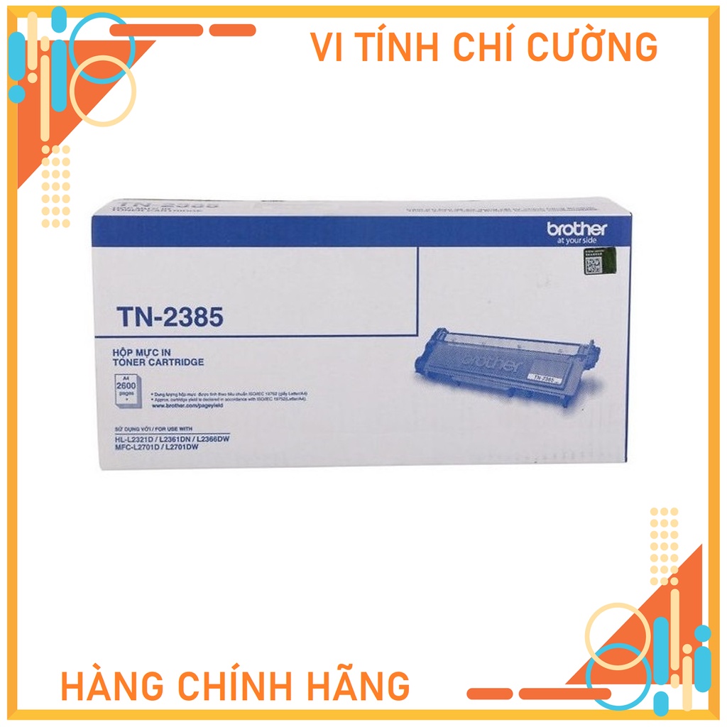 Mực in Brother TN 2385 dùng cho máy HL-L2361DN, HL-L2321D, HL-L2366DW, MFC-L2701D, MFC-L2701DW - Hàng Chính Hãng