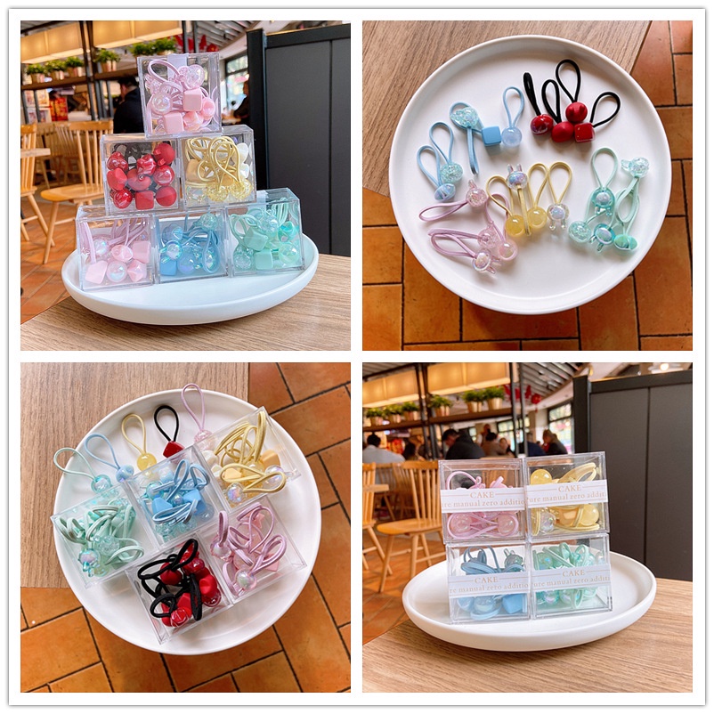 Set 10 Dây Cột Tóc Nhiều Màu Sắc Xinh Xắn Cho Bé Gái