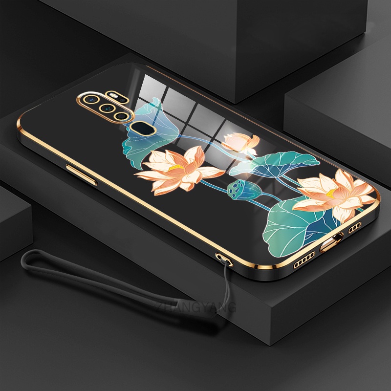 ốp lưng oppo a5 2020 a9 2020 ốp điện thoại oppo a5 2020 a9 2020 Ốp Điện Thoại TPU Dẻo Mạ Màu Họa Tiết Hoa Sen Sang Trọng