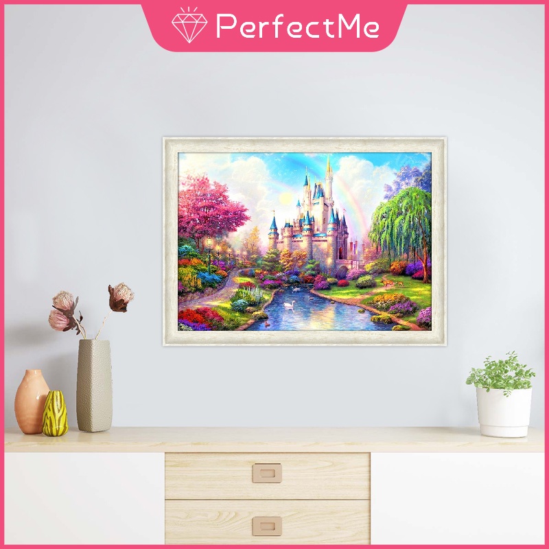 Bộ Tranh Đính Đá 5D Tự Làm Hình Cô Gái Mưa Rơi 40x30cm Trang Trí Nhà Cửa