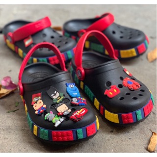 [Tặng 6 jb ] Dép sục trẻ em C.R.O.S.S Lego đen chống ngấm nước
