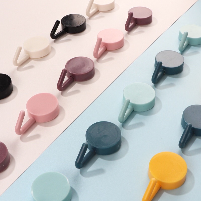 { Combo 10 Chiếc } Móc Treo Đồ Dán Tường Nhựa ABS Tròn Nhiều Màu Sắc , Đơn Giản ,Thanh Lịch , Thiết Thực Và Tiện Dụng