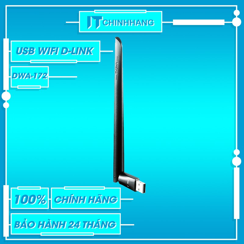 USB Kết Nối WiFi Dlink DWA-172 Băng Tần Kép - Hàng Chính Hãng
