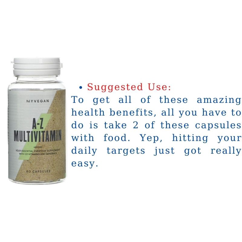 My Vegan Multi Vitamin A Z Viên Uống Bổ Sung Vitamin và Khoáng Chất Bảo Vệ Sức Khỏe