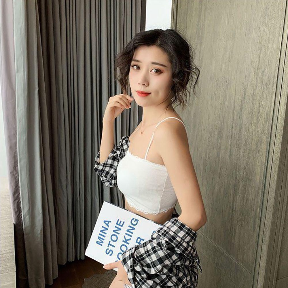 Áo Ống Mỏng Không Đường May Có Đệm Ngực Phong Cách Hàn Quốc Cho Nữ