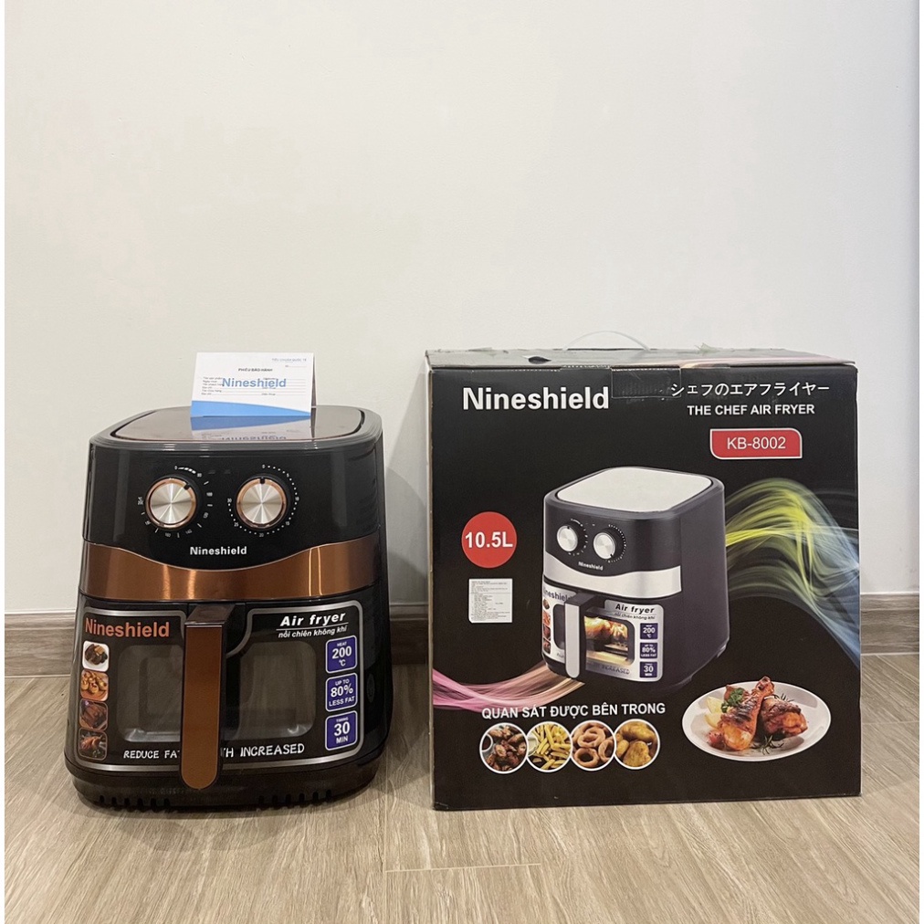 NỒI CHIÊN KHÔNG DẦU NINESHIELD KB-8002M MẪU MỚI 10.5 LÍT CÔNG SUẤT 1600W