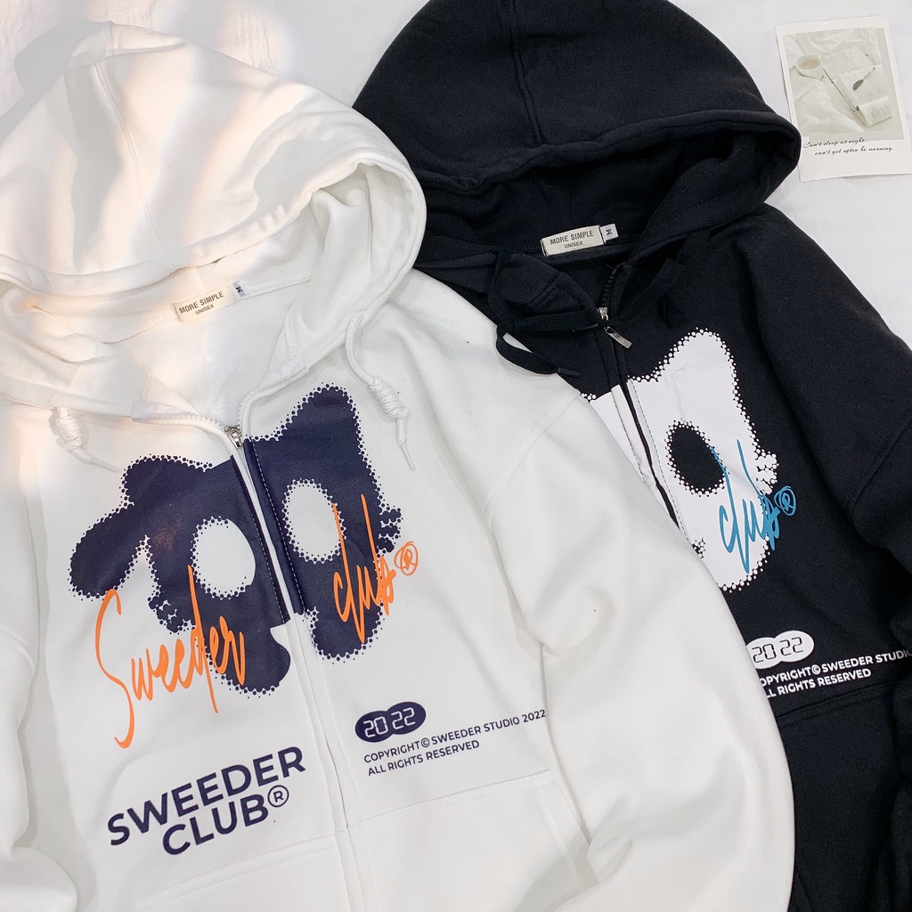 Áo Khoác Hoodie CAT Nam Nữ Unisex Form Rộng Phối Zip Vải Nỉ Bông Dày Dặn - GIDI