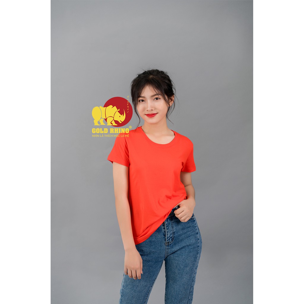 [100% COTTON] Áo thun, Áo phông trơn Nữ GOLD RHINO hàng XUẤT KHẨU NHẬT