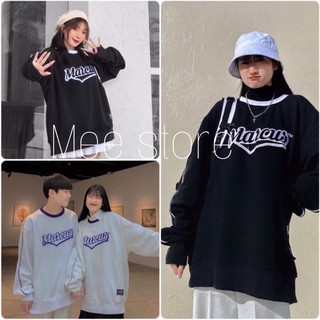 Áo Sweater Nỉ Unisex 🌸 Áo Nỉ Bông Macus Ullzang Dáng Rộng dành cho nam nữ (Đen/ Trắng)