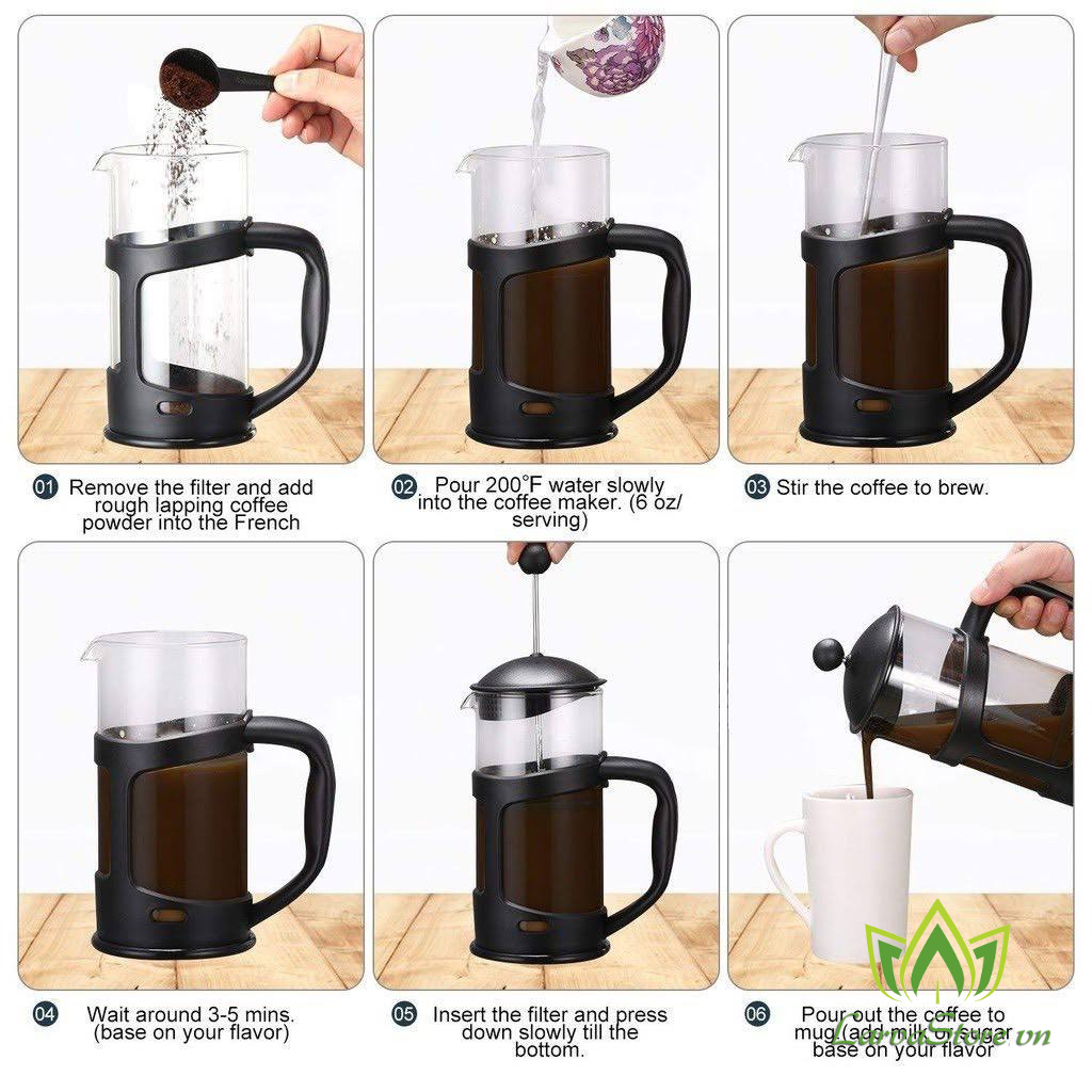 Bình Pha Trà, Cà Phê Thủy Tinh LocknLock French Press 800ml LLG018
