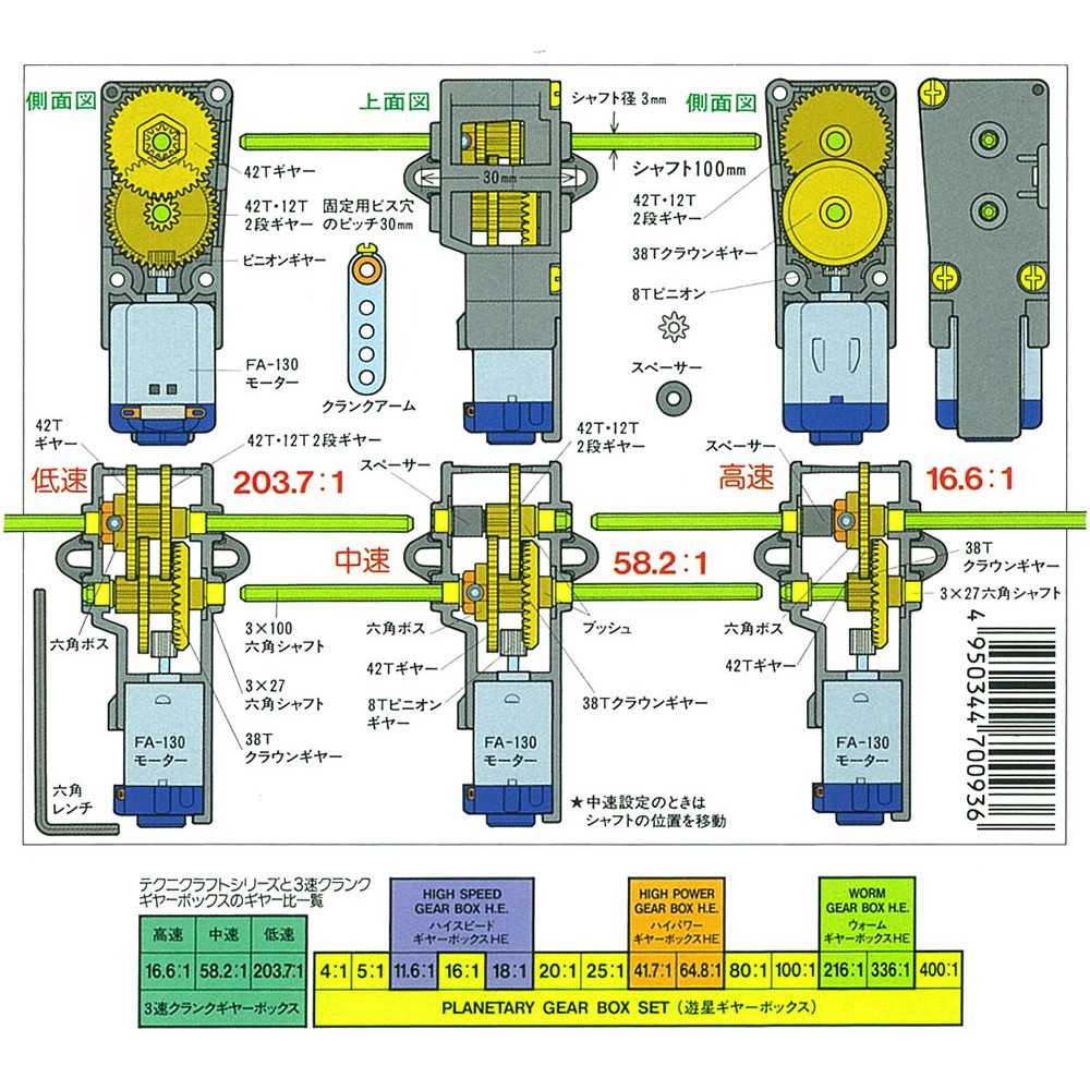 70093 Phụ kiện Robo 3-SPEED CRANK AXLE GEARBOX  - GDC