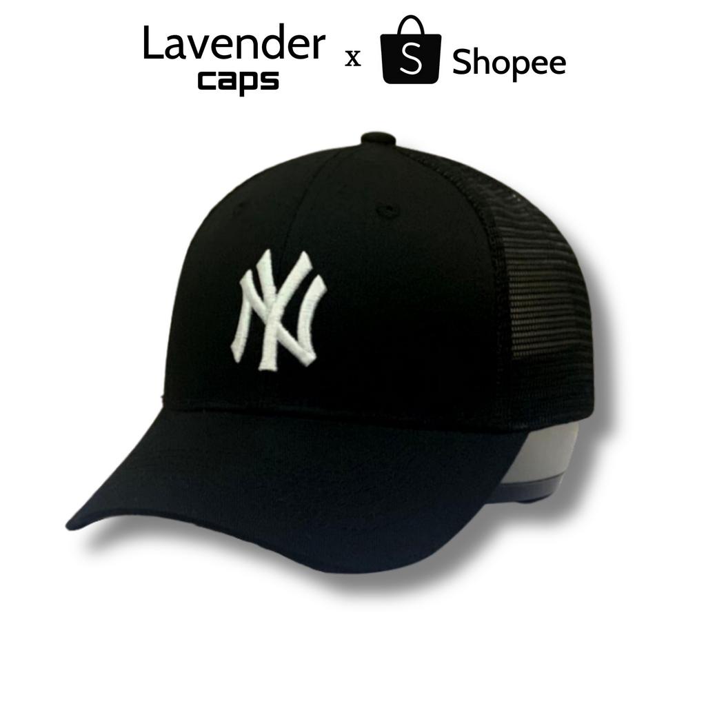 Nón kết mũ lưỡi N.Y lưới đen logo trắng dành cho mọi lứa tuổi Free size