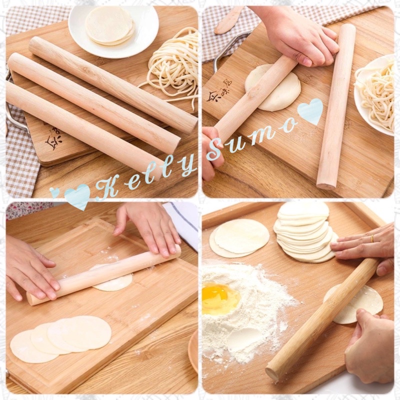 Cây lăn bột , cán bột làm bánh đa năng bằng gỗ 28cm