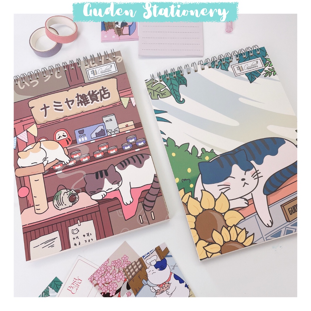 Sổ tay vẽ chì, sổ tay vẽ ký họa, Sketchbook A5 mèo Nhật Bản Guden_Guden Stationery