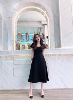 ( BÁN SỈ ) váy maxi cotton cổ vuông
