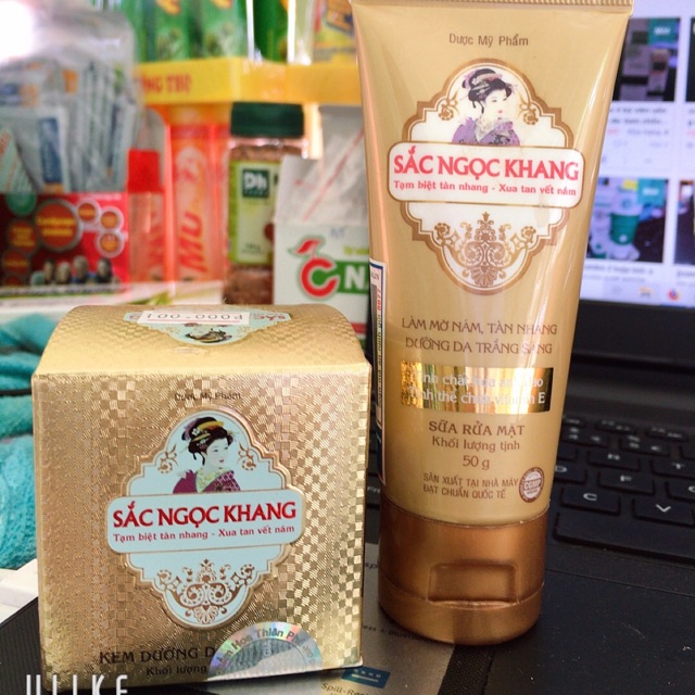 combo 2 hộp kem ban đêm - sữa rửa mặt SẮC NGỌC KHANG