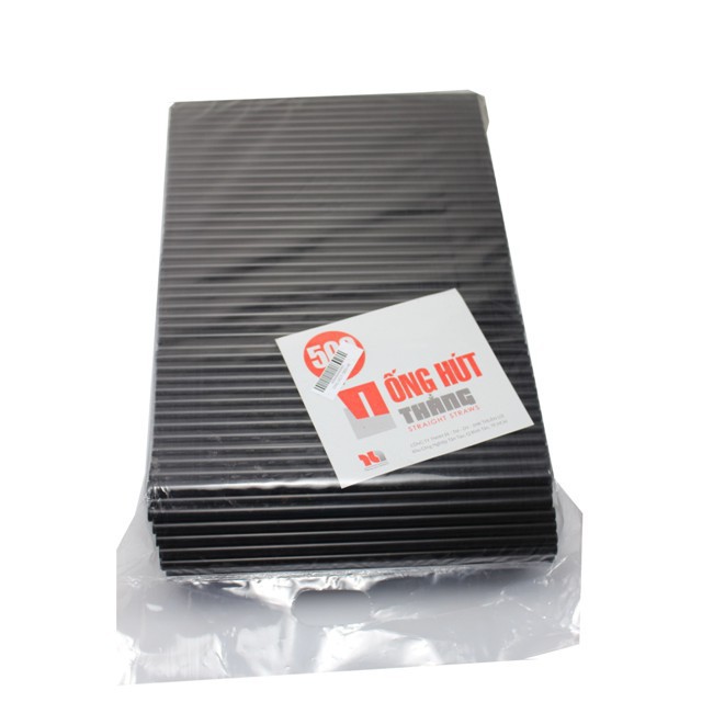 Ống hút đen phi 8 / phi 12 không bọc màng gói 500g