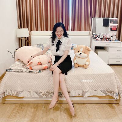 Min's Shoes - Áo sơ mi thiết kế kèm nơ lụa đen nữ tính, thanh lịch Áo 390