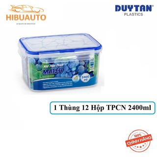 Thùng 12 hộp nhựa chữ nhật đựng thực phẩm duy tân matsu 2400ml no.437